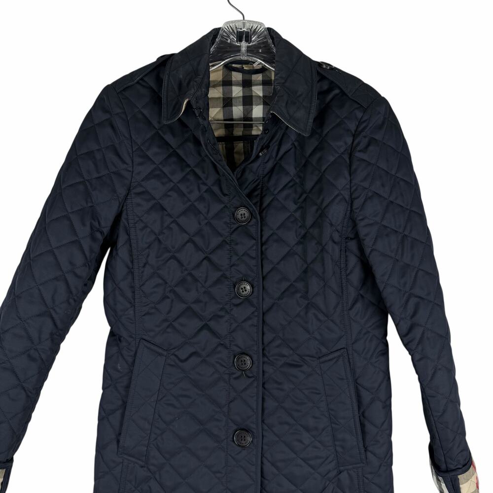 Burberry Ashurst Diamond Quilted Jacket Check Lining Dark Blue Size XS - Picture 5 of 14